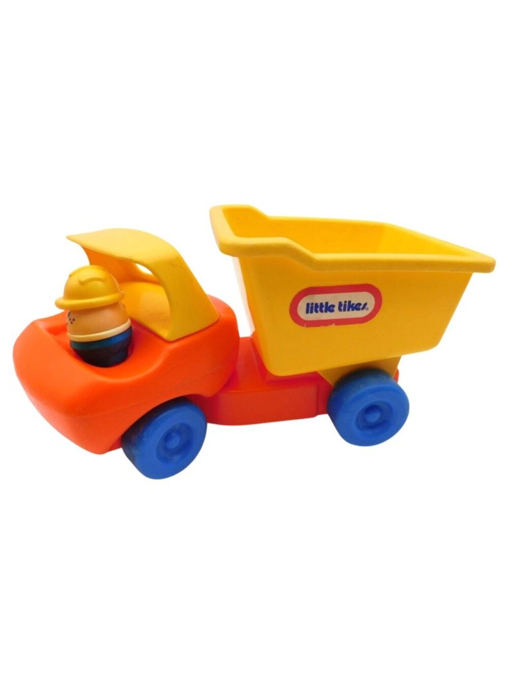 Little Tikes Vintage Dump Truck Toy With Driver Figure Toddle Tots Orange Yellow